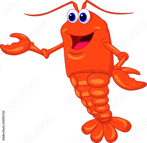 Cute lobster cartoon presenting