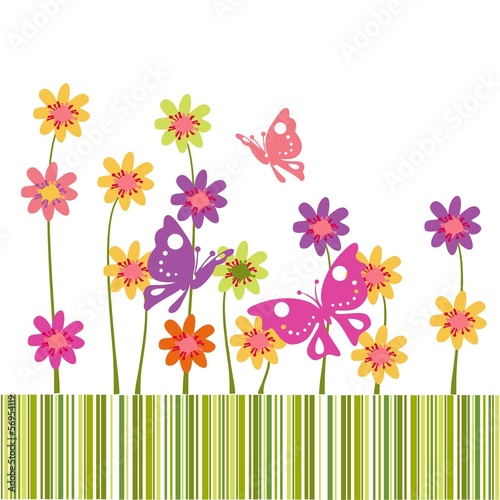 flowers and butterflies