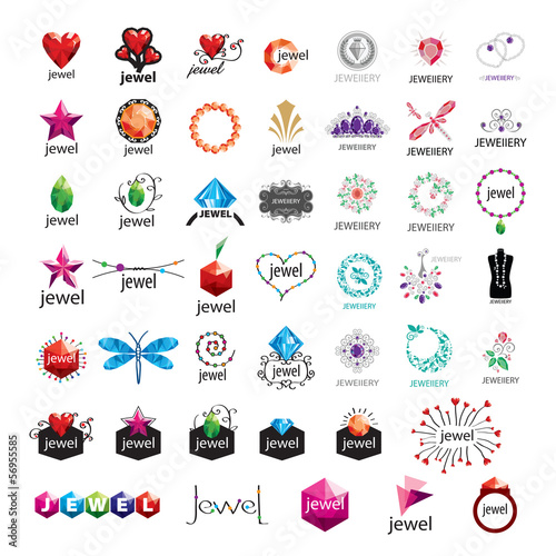 large collection of vector logos jewelry, gold jewelry