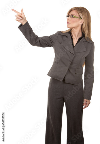 business woman pointing