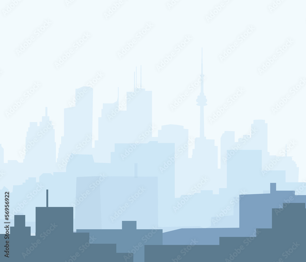 Toronto at Morning - Vector Illustration