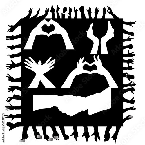 Hand silhouettes