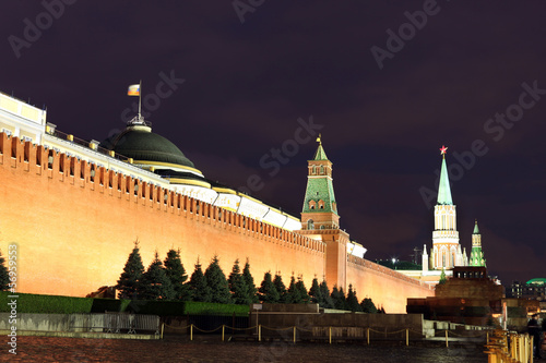 Canvastavla Kremlin wall, Senate and Senate tower, Nikolskaya tower and Leni