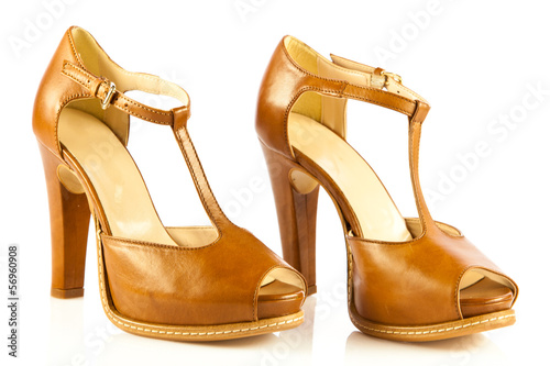  high heel women shoes on white background