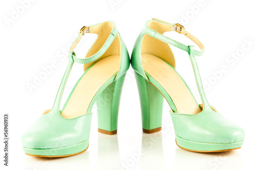  high heel women shoes on white background