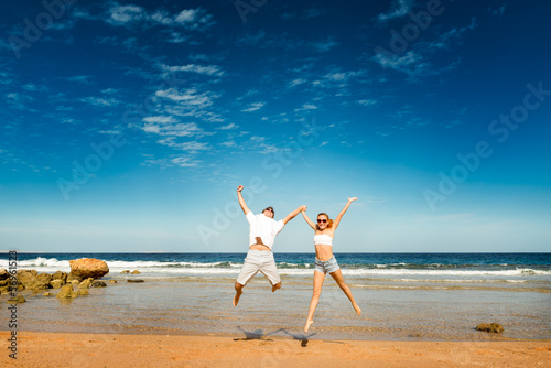 Happy couple at the beach