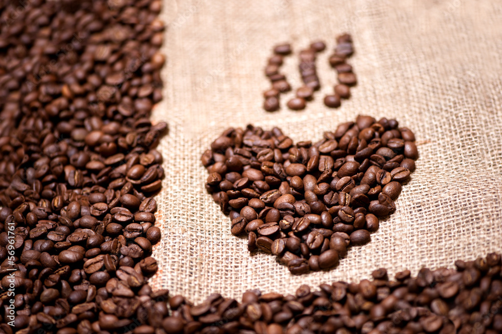 aromatic brown and black fresh coffee beans isolated aromatic brown and black fresh coffee beans isolated