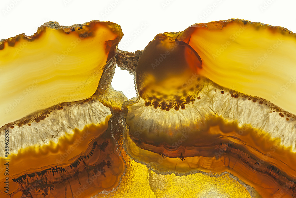 Close up of a Slice Agate Gemstone