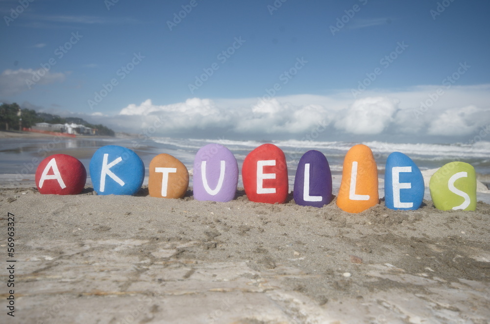 Aktuelles, current news concept on stones