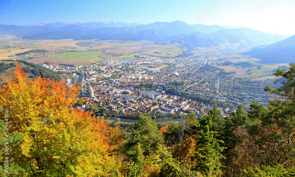 Obraz premium Ruzomberok from hill Cebrat, Slovakia