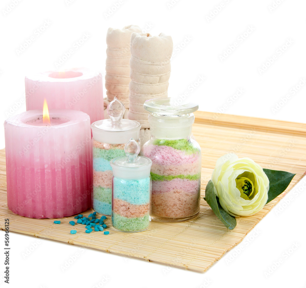 Aromatic salts in glass bottles and herbal compress balls for Aromatic salts in glass bottles and herbal compress balls for