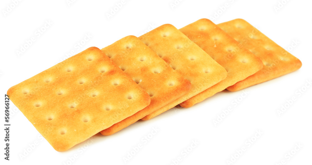 Delicious crackers isolated on white Delicious crackers isolated on white