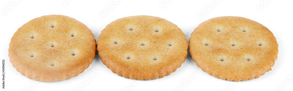Delicious crackers isolated on white Delicious crackers isolated on white
