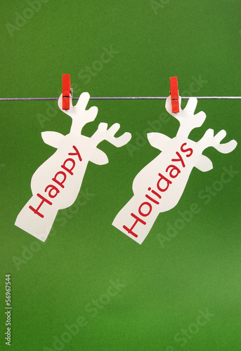 Reindeer Christmas Happy Holidays bunting pegs on line