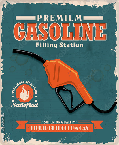 Vintage gasoline poster design