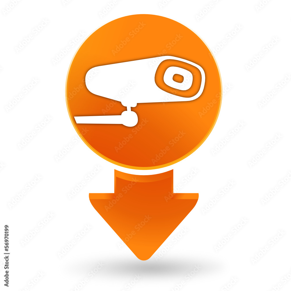 caméra de surveillance sur signet orange caméra de surveillance sur signet orange