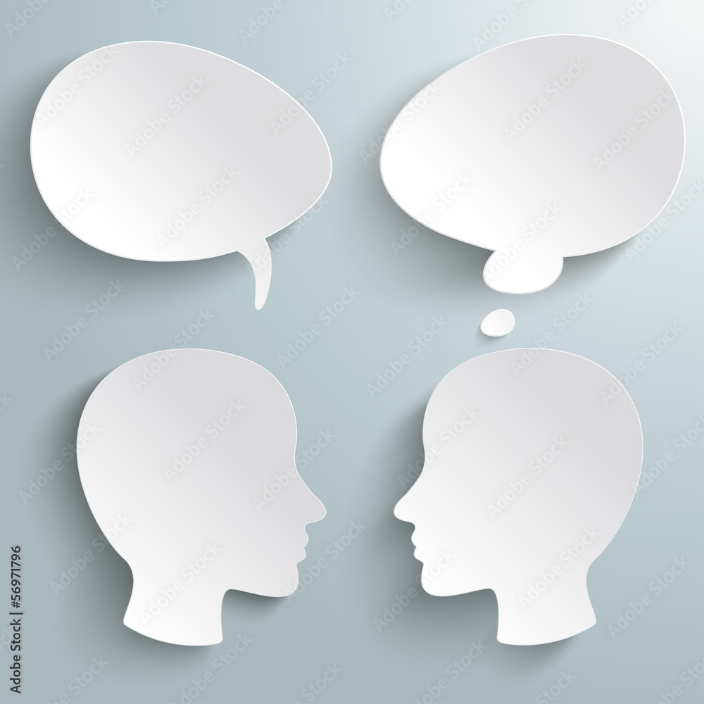 Two Heads Speech And Thought Bubbles PiAd Two Heads Speech And Thought Bubbles PiAd