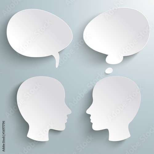 Two Heads Speech And Thought Bubbles PiAd