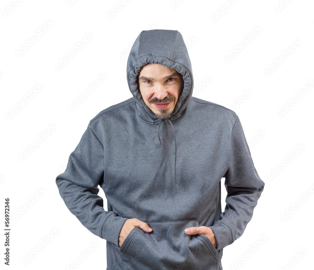 Adult man in hoody Adult man in hoody
