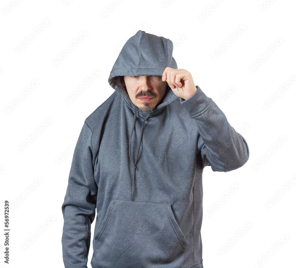 Adult man in hoody Adult man in hoody