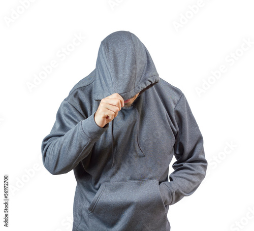 Adult man in hoody