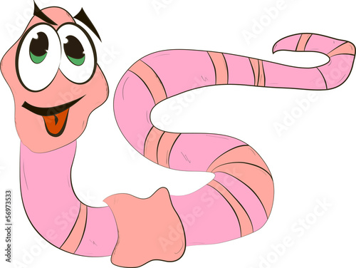 cartoon worm smiling