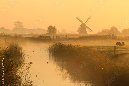 Windmill in the Dutch countryside