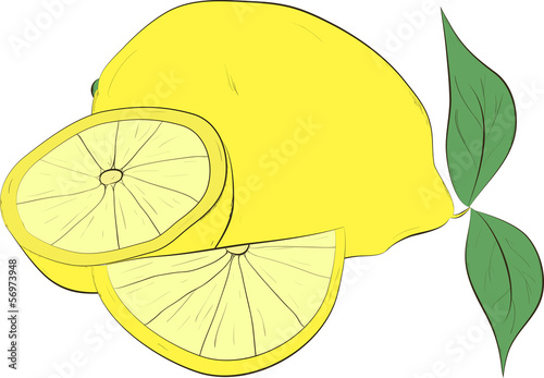 Fresh lemon isolated on white background