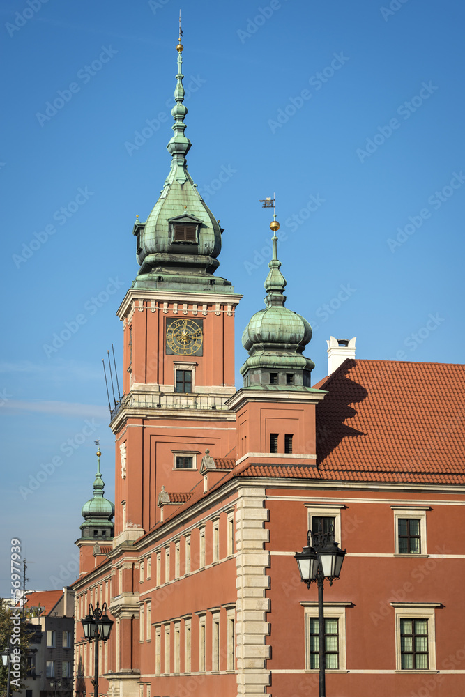 Towers of the Royal Palace in Warsaw, Poland