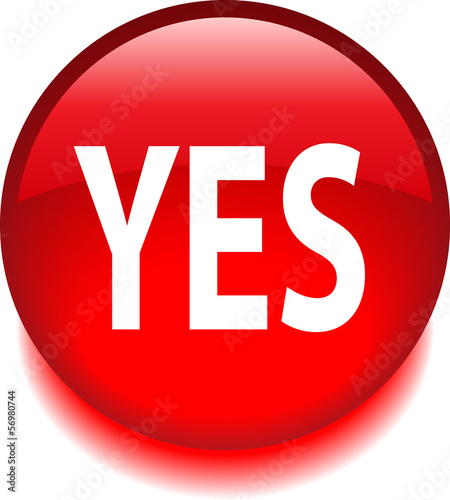 Красная векторная иконка с надписью YES