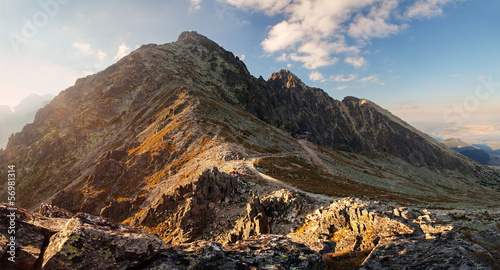 Fototapeta Naklejka Na Ścianę i Meble -  Sunset in mountains in High Tatras, Slovakia