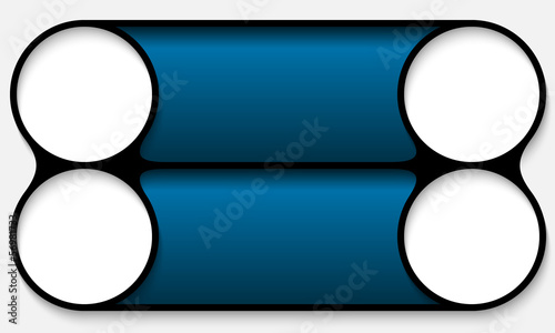 blue double circular vector frames