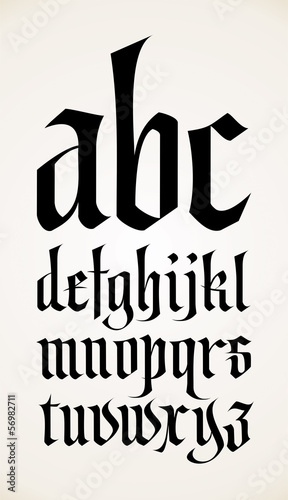 vector gothic font alphabet