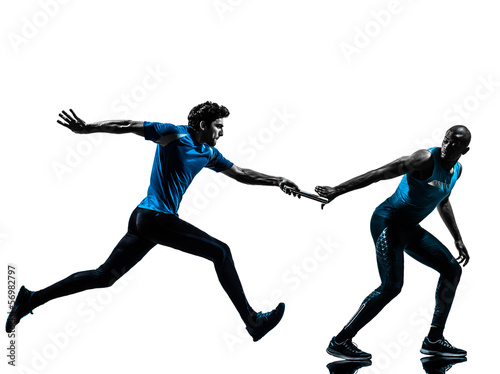 Naklejka man relay runner sprinter silhouette