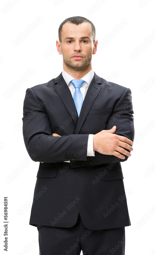 Half-length portrait of businessman with hands crossed Half-length portrait of businessman with hands crossed