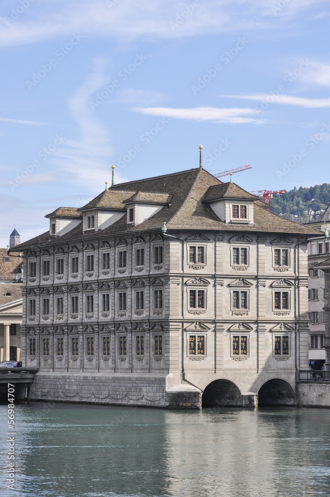 Zürich, historisches Rathaus, Altstadt, Limmatquai, Schweiz