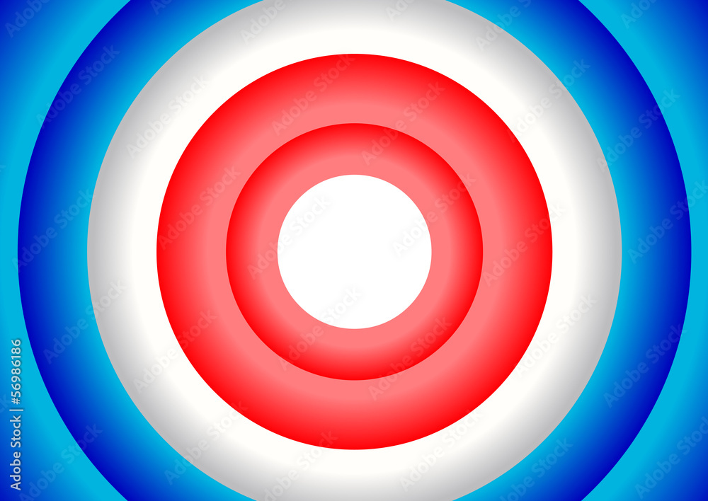 Cercles concentriques - bleu blanc rouge
