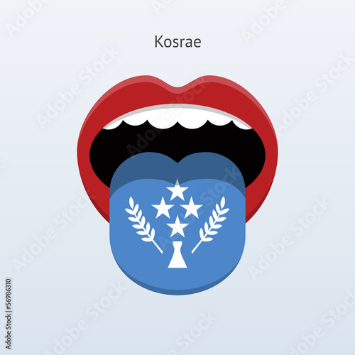 Kosrae language. Abstract human tongue.