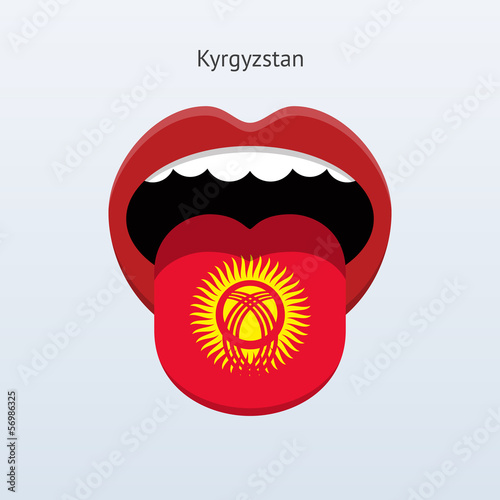 Kyrgyzstan language. Abstract human tongue.