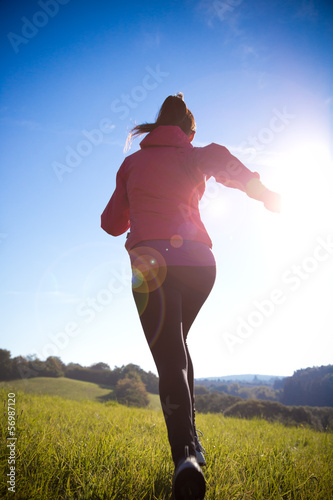 Young woman running