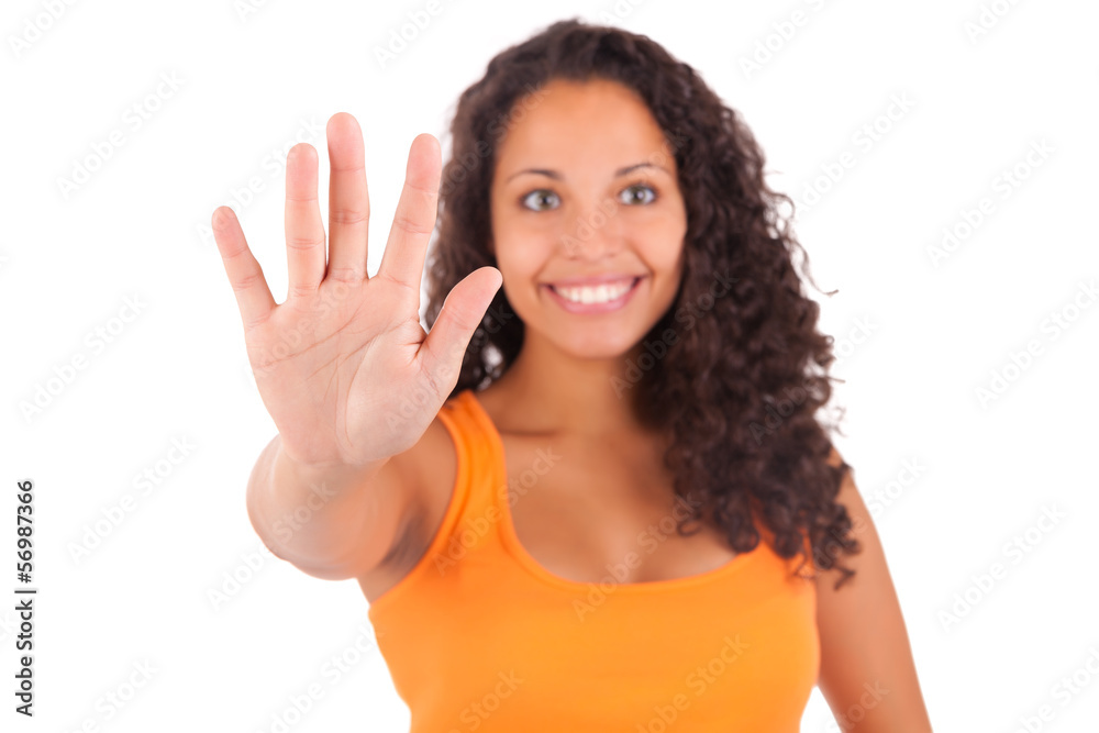 Young african american woman with long hair Young african american woman with long hair