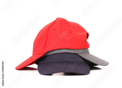 Photography Stack of working peaked cap.