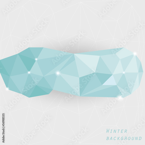 Vector winter background with triangles with shining stars with