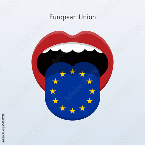 European Union language. Abstract human tongue.