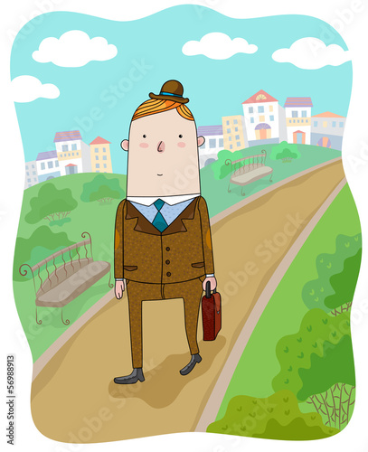 The businessman walking