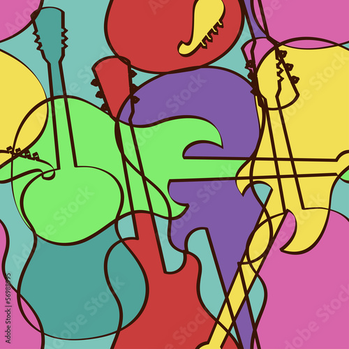 Seamless pattern of musical instruments