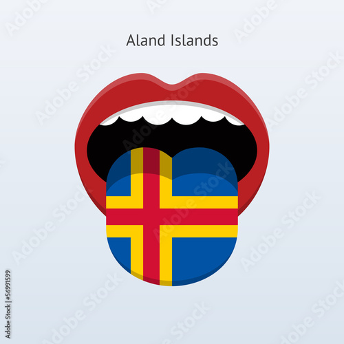 Aland Islands language. Abstract human tongue.