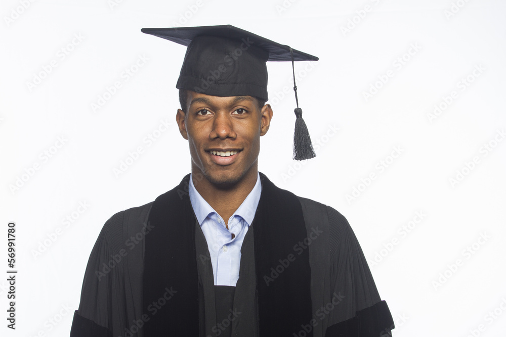 Young African American graduate, horizontal Young African American graduate, horizontal