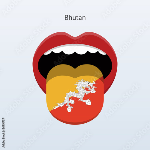 Bhutan language. Abstract human tongue.