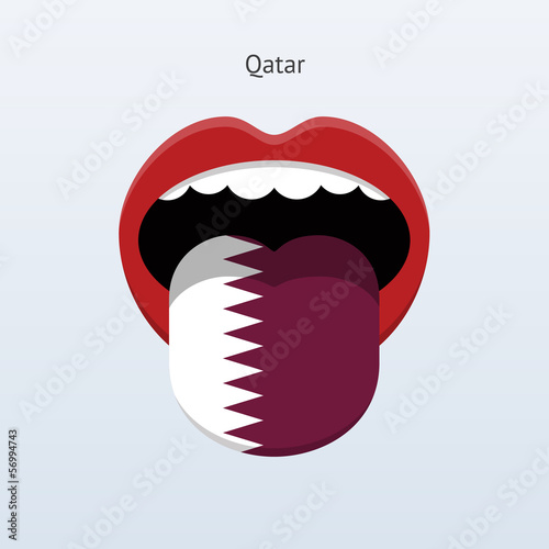 Qatar language. Abstract human tongue.